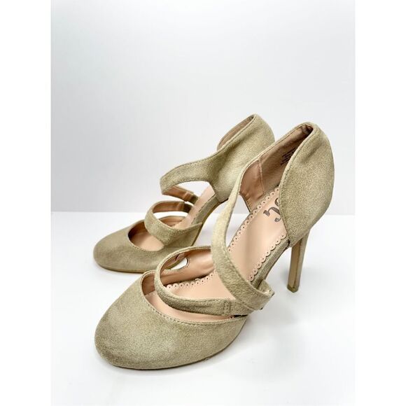 Journee‎ Collection Pumps Size 6.5 Tan Womens Zeera Heels Slip On Round Toe - Picture 2 of 9